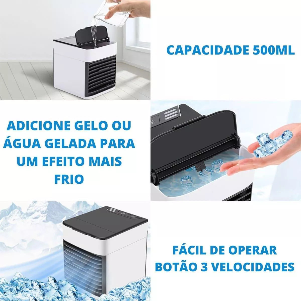 Ar Condicionado Potente Portátil Usb Escritório, Casa
