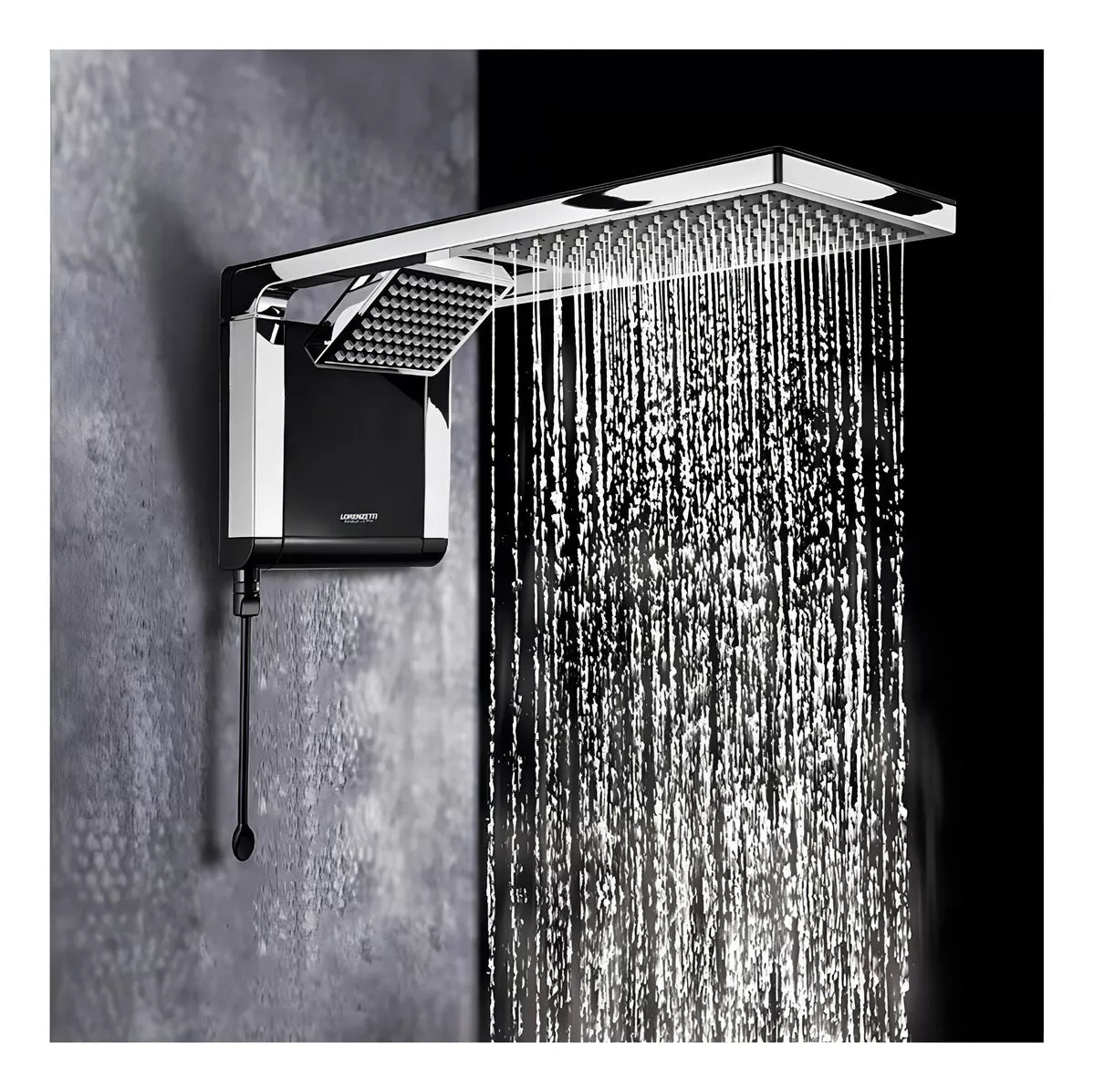 Chuveiro Elétrico de Parede Lorenzetti Acqua Ultra Duo Cor preto Cromado 5500W 127V