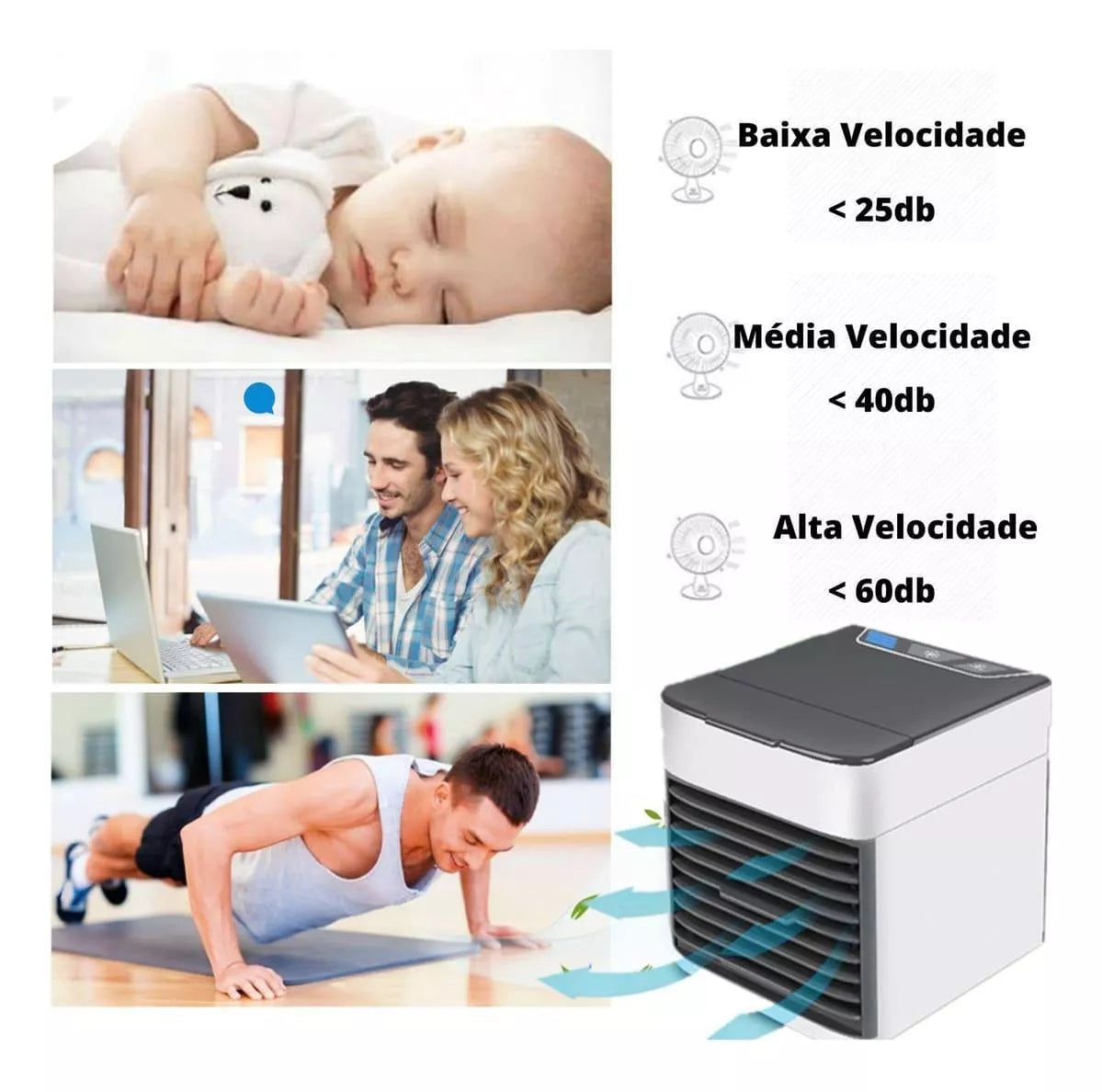 Ar Condicionado Potente Portátil Usb Escritório, Casa