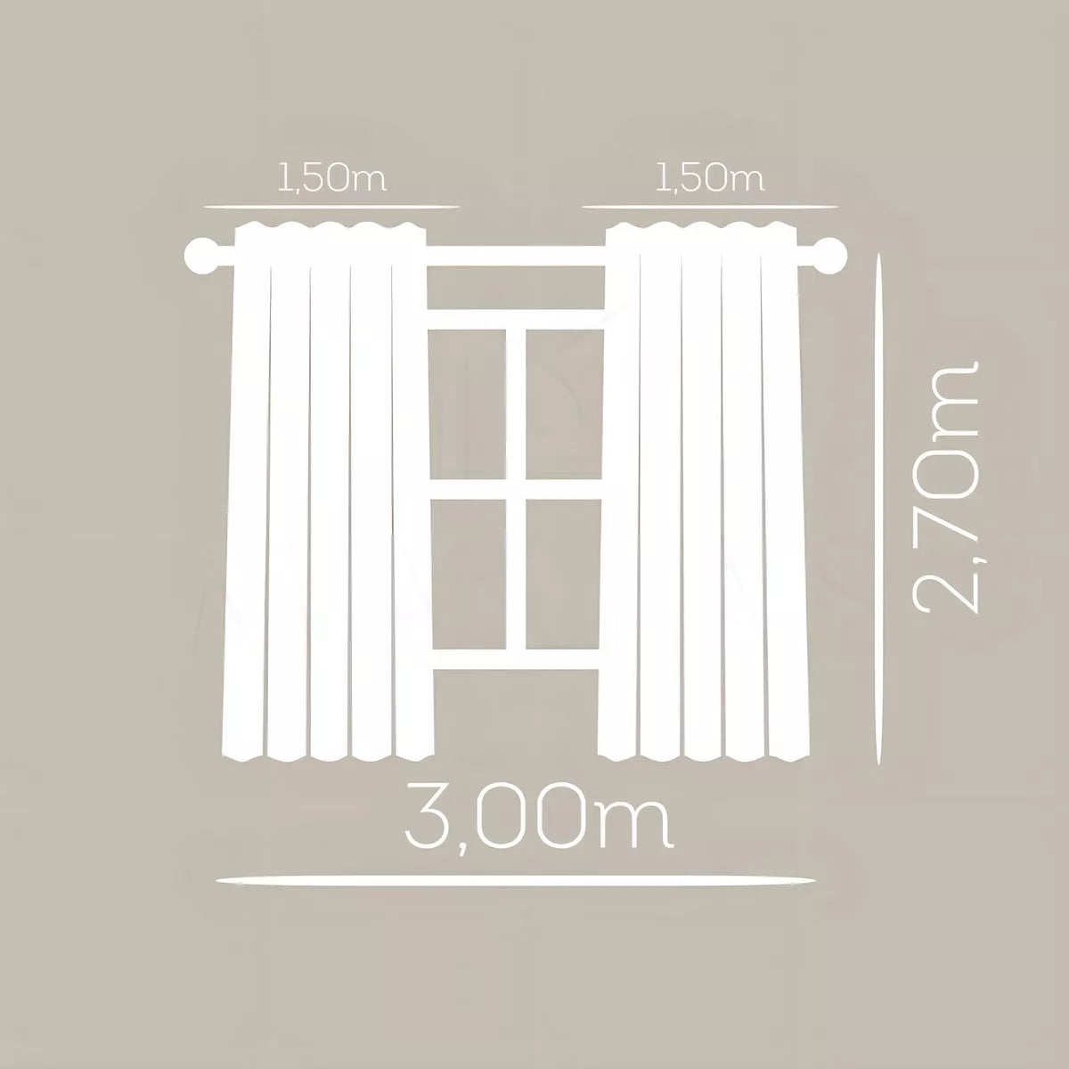 Cortina Blackout com voil para quarto e sala tamanho 4,00 x 2,70 na cor Branco Gelo