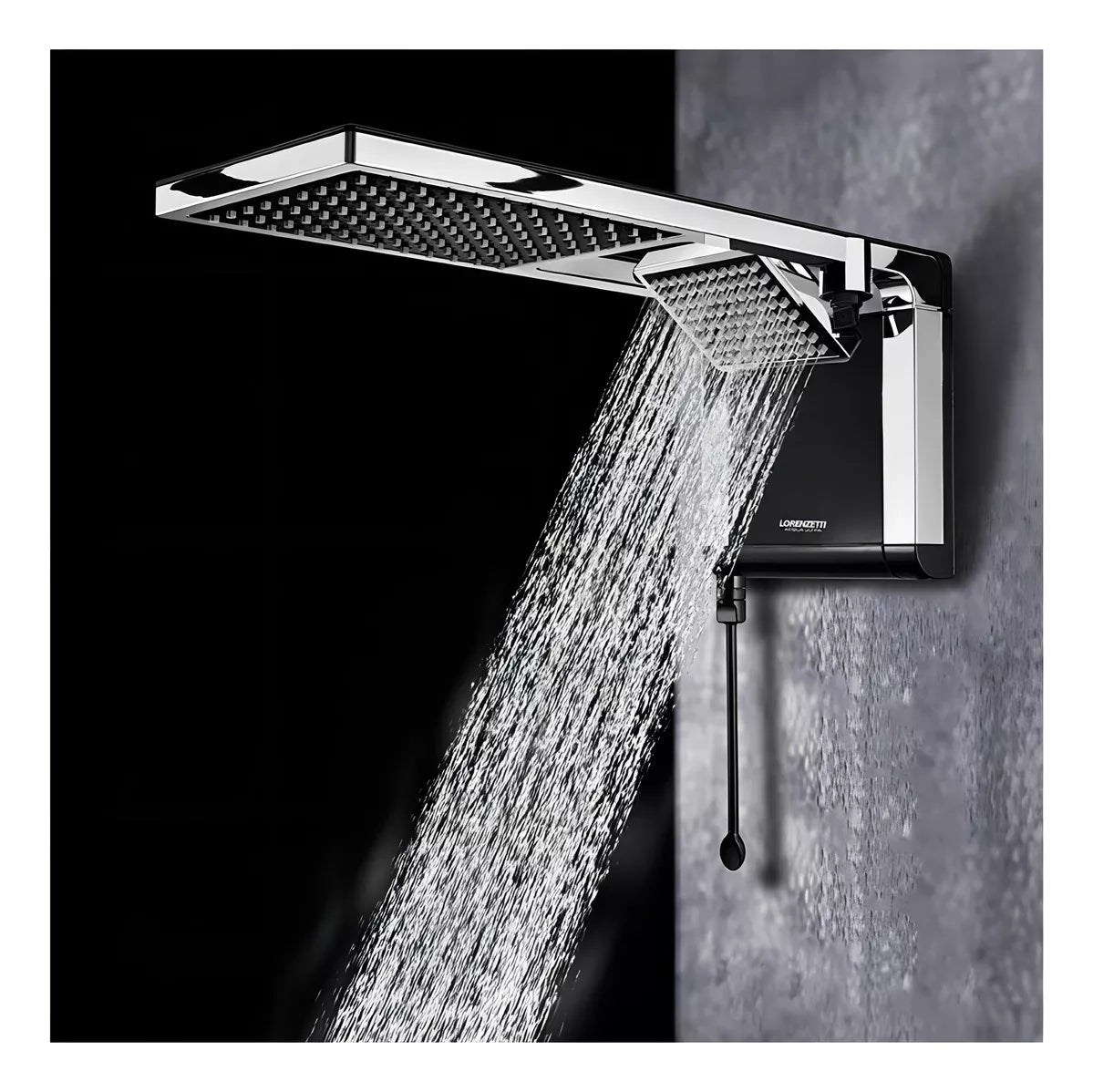Chuveiro Elétrico de Parede Lorenzetti Acqua Ultra Duo Cor preto Cromado 5500W 127V