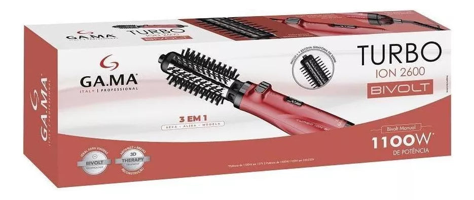 Escova Rotativa Turbo Ion 2600 Rotating Styler Gama Bivolt