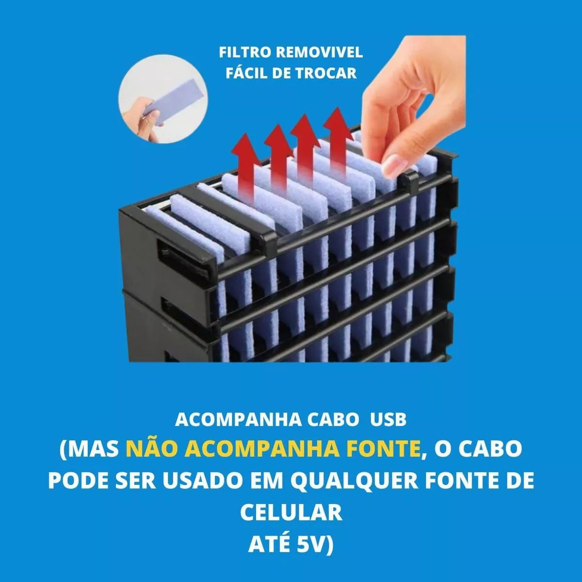 Ar Condicionado Potente Portátil Usb Escritório, Casa
