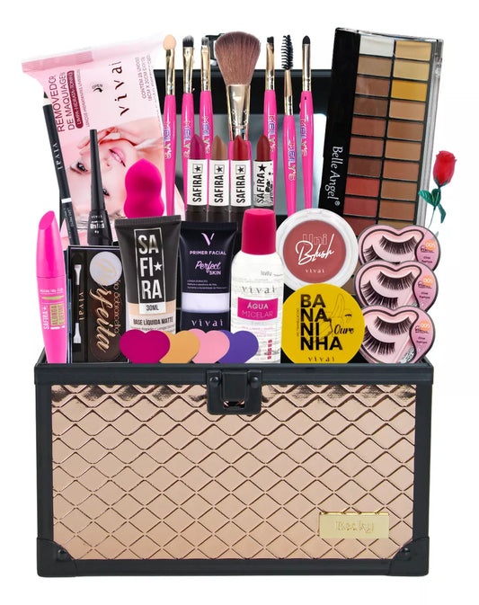 Maleta Super Completa Grande Maquiagem Profissional Linda